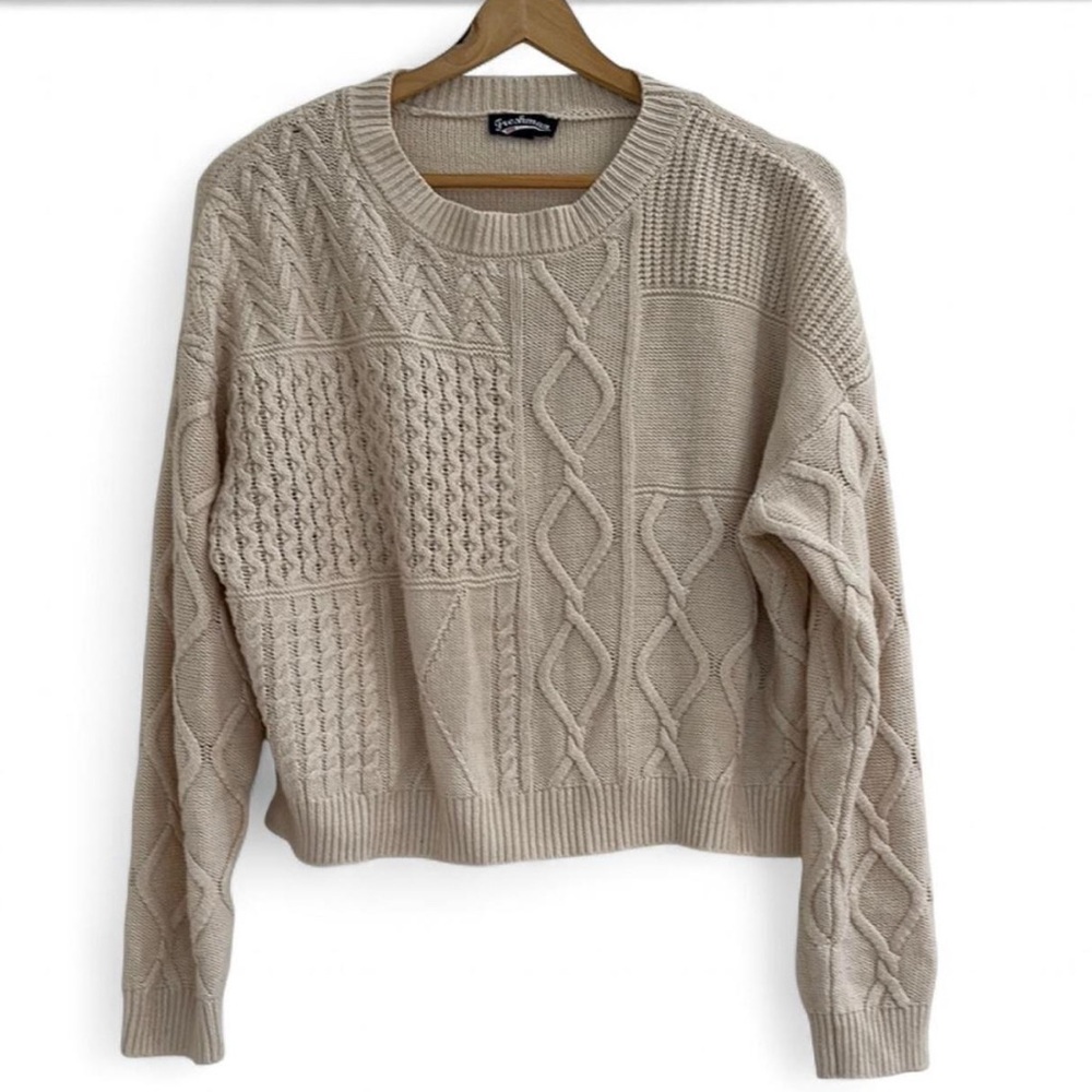 Freshman 1996 - Women's Cream preppy Classic Cableknit Sweater –  Large